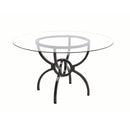 Coaster Furniture Round Aviano Dining Table with Glass Top and Pedestal Base 108291/CB48RD-6 IMAGE 1