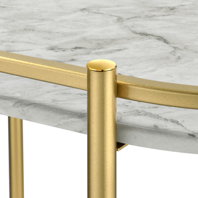 Coaster Furniture Desiree 181377 2-tier Faux Marble Shelf Metal Bar Cart - Gold IMAGE 10