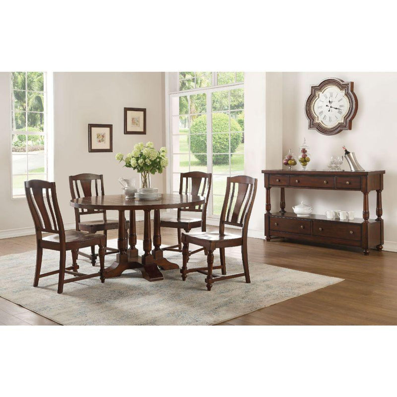 Acme Furniture Round Tanner Dining Table with Pedestal Base 60835 IMAGE 2