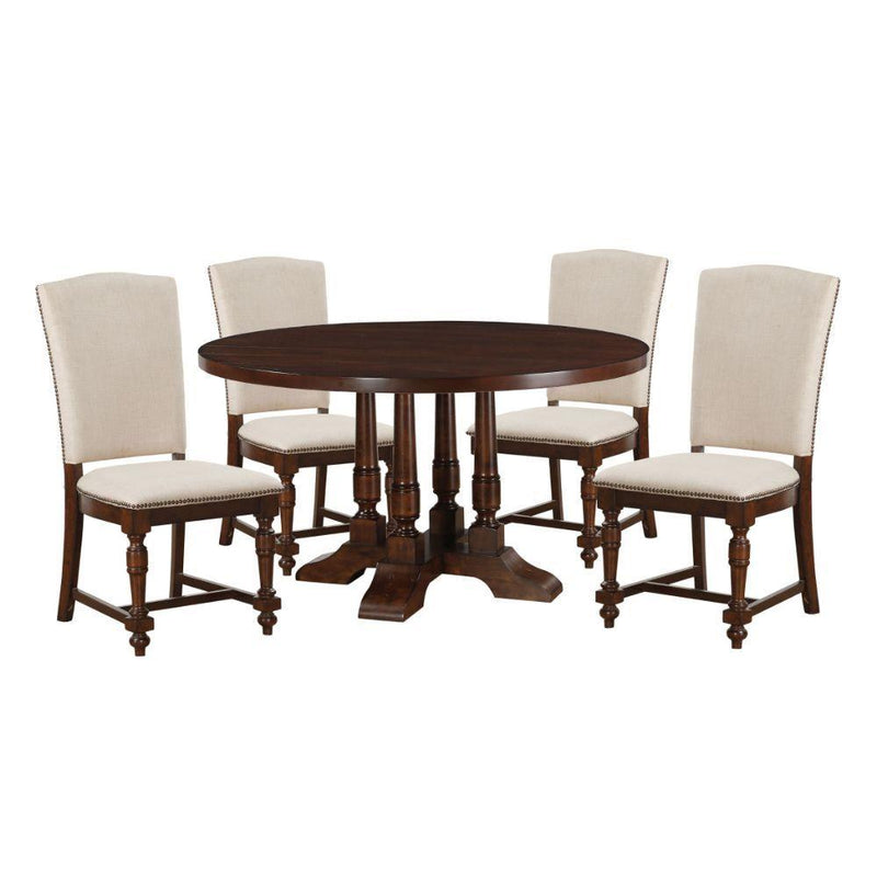 Acme Furniture Round Tanner Dining Table with Pedestal Base 60835 IMAGE 5