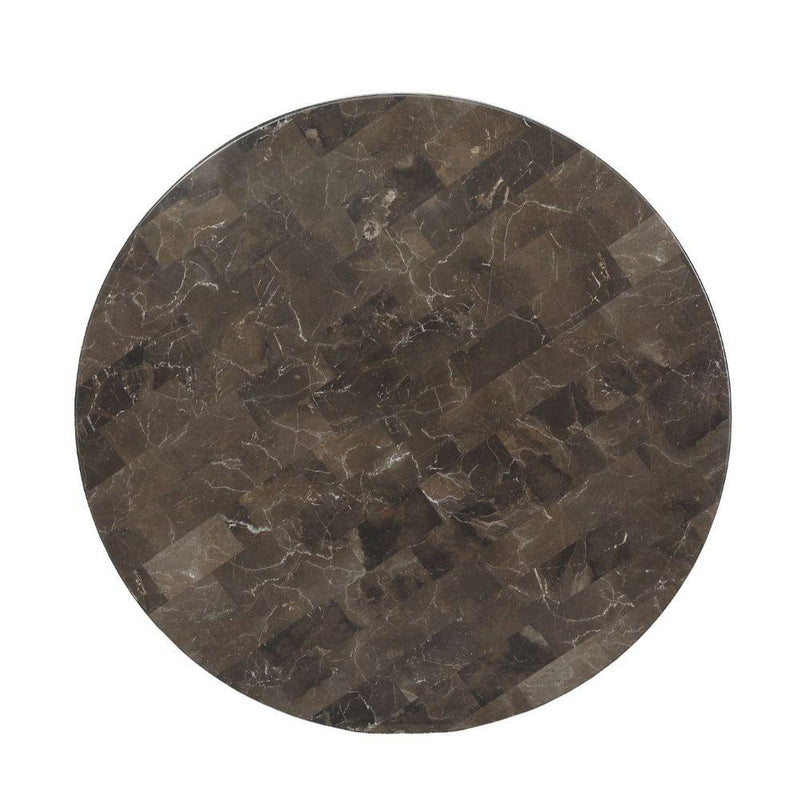 Acme Furniture Round Burnett Dining Table with Faux Marble Top 70300 IMAGE 2