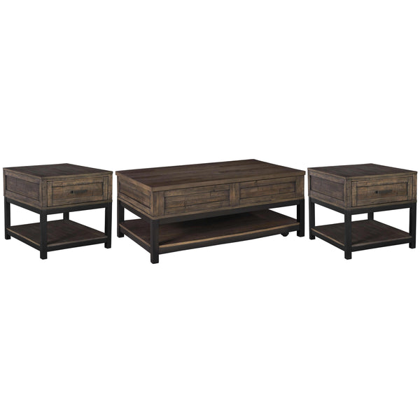 Signature Design by Ashley Johurst T444T1 Cocktail Table and 2 End Tables IMAGE 1