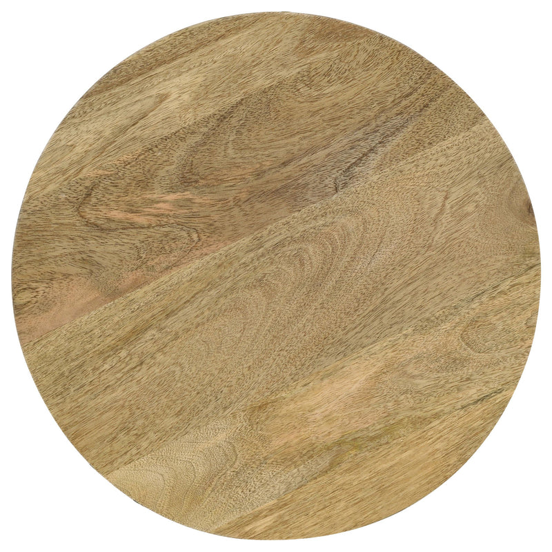 Coaster Furniture Pilar 703607 Round Solid Wood Top End Table - Natural and Black IMAGE 4