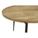 Coaster Furniture Pilar 703608 Round Solid Wood Top Coffee Table - Natural and Black IMAGE 5