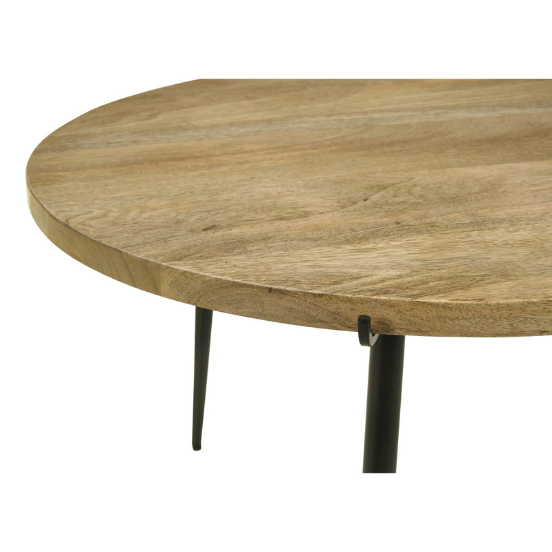 Coaster Furniture Pilar 703608 Round Solid Wood Top Coffee Table - Natural and Black IMAGE 5