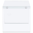 Coaster Furniture Opal 704147 Square Glass Frame Side End Table - White High Gloss IMAGE 8