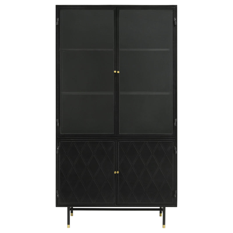 Coaster Furniture Santiago 951134 4-door Metal Tall Storage Cabinet - Matte Black IMAGE 3