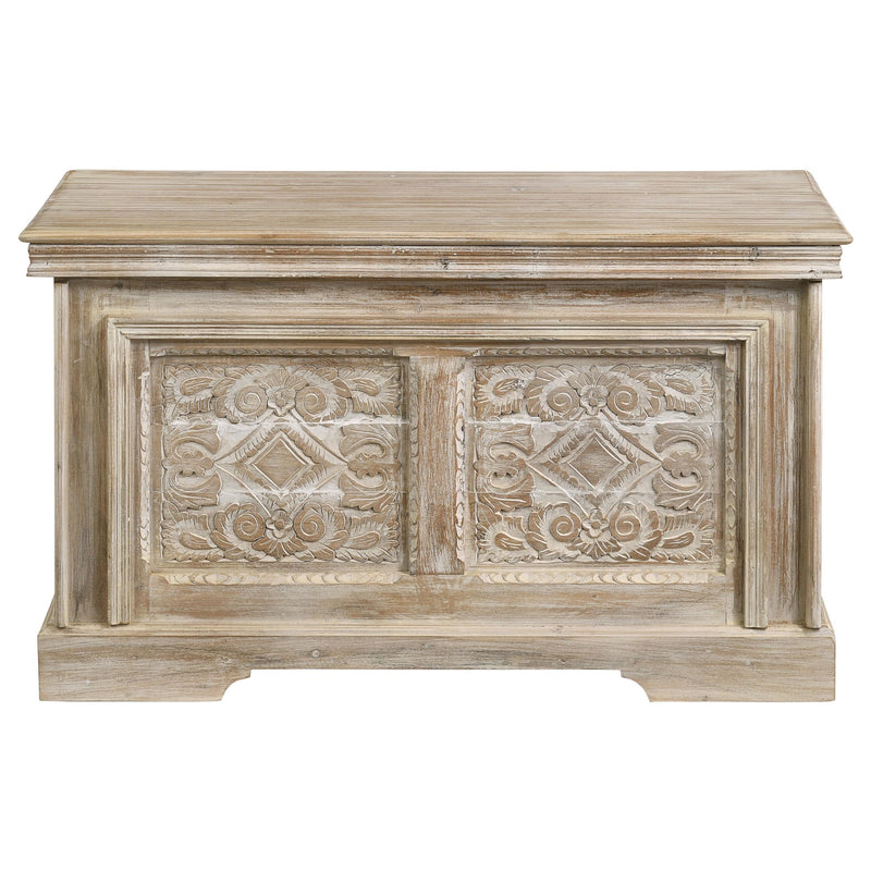 Coaster Furniture Nilay 959554 Wood Storage Trunk - White Washed and Black IMAGE 3