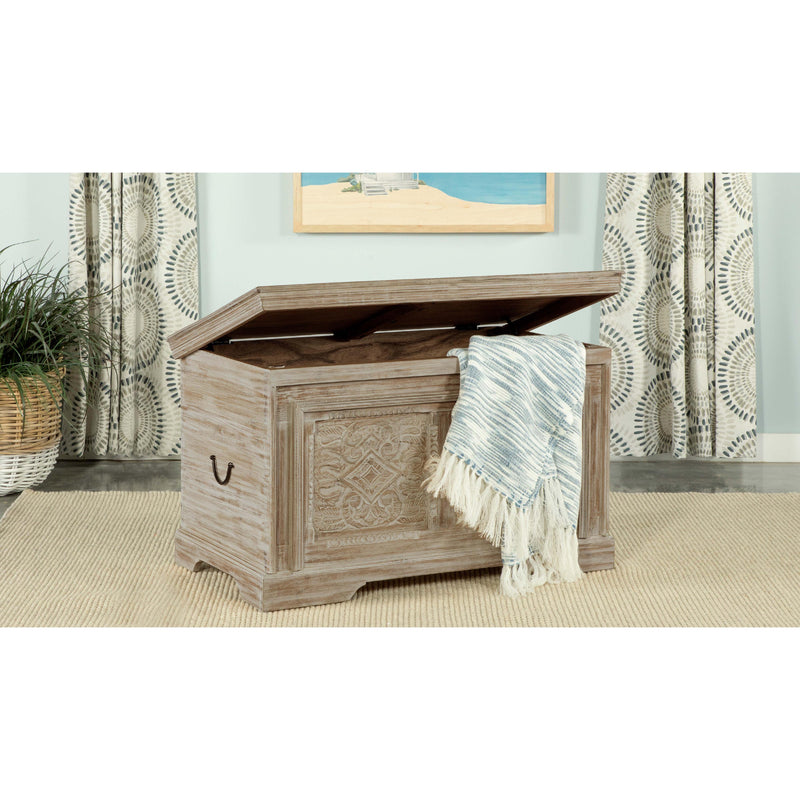 Coaster Furniture Nilay 959554 Wood Storage Trunk - White Washed and Black IMAGE 9