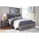Signature Design by Ashley Lodanna B214B13 King Panel Bed with 2 Storage Drawers IMAGE 1
