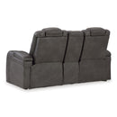  Signature Design by Ashley Fyne-Dyme 3660218 Power Reclining Loveseat with Console and Adjustable Headrest IMAGE 5
