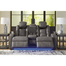  Signature Design by Ashley Fyne-Dyme 3660218 Power Reclining Loveseat with Console and Adjustable Headrest IMAGE 6