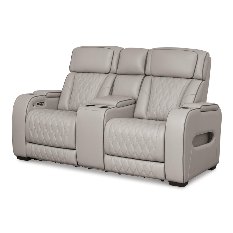  Signature Design by Ashley Boyington U2710518 Power Reclining Loveseat with Console and Adjustable Headrest IMAGE 1
