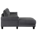 Coaster Furniture Caspian 509540 Upholstered Curved Arm Chaise Sectional Sofa - Grey IMAGE 10