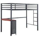 Coaster Furniture Fisher 460229-S2F 2-Piece Metal Workstation Loft Bed Set - Gunmetal IMAGE 3