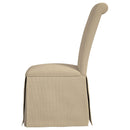 Coaster Furniture Shawna 100747 Upholstered Skirted Side Chair - Light Khaki (Set of 2) IMAGE 4