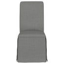Coaster Furniture Shawna 100749 Upholstered Skirted Side Chair - Light Grey (Set of 2) IMAGE 2