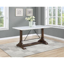 Coaster Furniture Round Aldrich Counter Height Dining Table with Marble Top and Trestle Base 182438 IMAGE 2