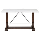 Coaster Furniture Round Aldrich Counter Height Dining Table with Marble Top and Trestle Base 182438 IMAGE 3