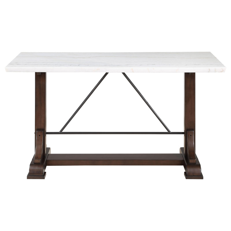 Coaster Furniture Round Aldrich Counter Height Dining Table with Marble Top and Trestle Base 182438 IMAGE 3