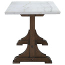 Coaster Furniture Round Aldrich Counter Height Dining Table with Marble Top and Trestle Base 182438 IMAGE 4
