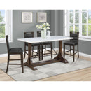 Coaster Furniture Round Aldrich Counter Height Dining Table with Marble Top and Trestle Base 182438 IMAGE 6