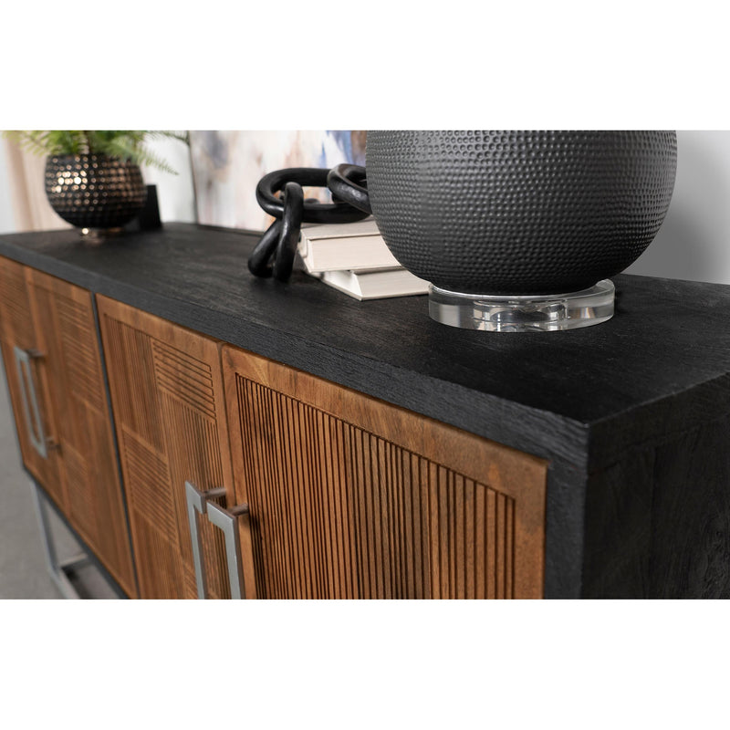 Coaster Furniture Borman 950331 4-door Wood Accent Cabinet - Walnut and Black IMAGE 14