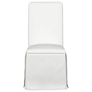 Coaster Furniture Shawna 100748 Upholstered Skirted Side Chair - White (Set of 2) IMAGE 2