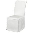 Coaster Furniture Shawna 100748 Upholstered Skirted Side Chair - White (Set of 2) IMAGE 3