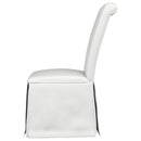 Coaster Furniture Shawna 100748 Upholstered Skirted Side Chair - White (Set of 2) IMAGE 4