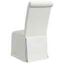 Coaster Furniture Shawna 100748 Upholstered Skirted Side Chair - White (Set of 2) IMAGE 5