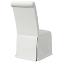 Coaster Furniture Shawna 100748 Upholstered Skirted Side Chair - White (Set of 2) IMAGE 7