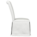 Coaster Furniture Shawna 100748 Upholstered Skirted Side Chair - White (Set of 2) IMAGE 8