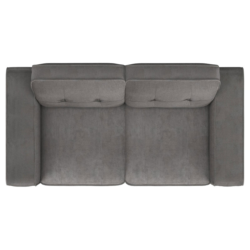 Coaster Furniture Deerhurst 509642 Upholstered Track Arm Tufted Loveseat - Charcoal IMAGE 11