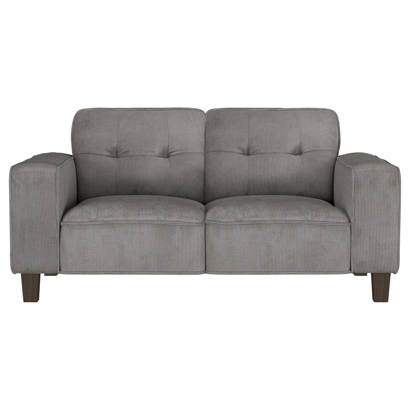 Coaster Furniture Deerhurst 509642 Upholstered Track Arm Tufted Loveseat - Charcoal IMAGE 2