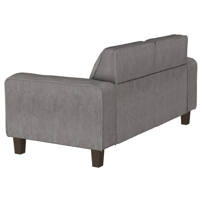 Coaster Furniture Deerhurst 509642 Upholstered Track Arm Tufted Loveseat - Charcoal IMAGE 5