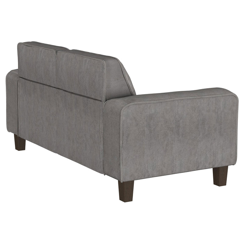 Coaster Furniture Deerhurst 509642 Upholstered Track Arm Tufted Loveseat - Charcoal IMAGE 7