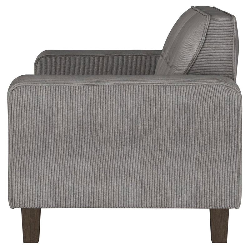 Coaster Furniture Deerhurst 509642 Upholstered Track Arm Tufted Loveseat - Charcoal IMAGE 8