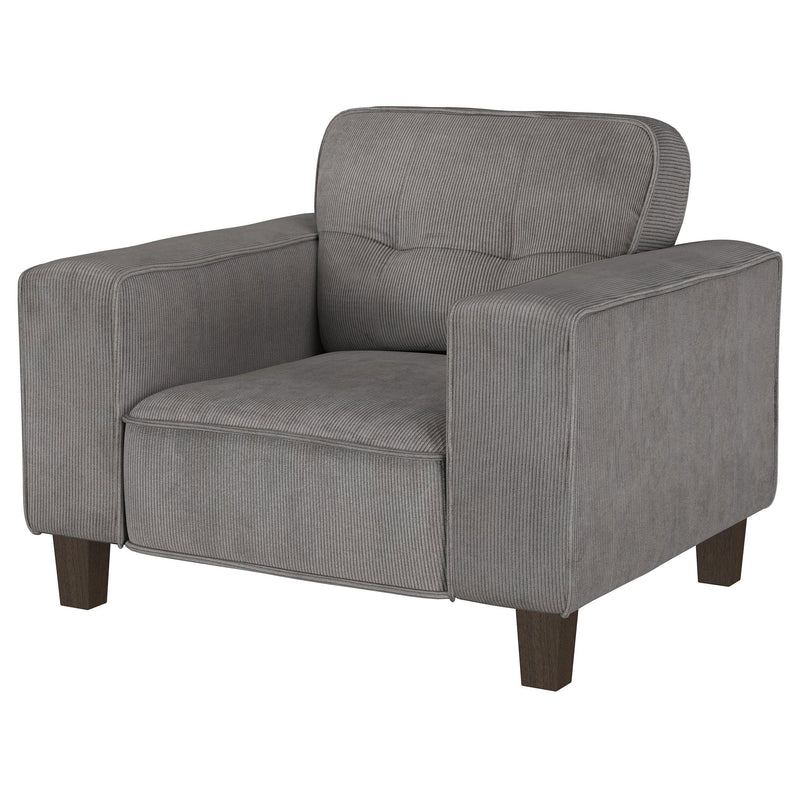 Coaster Furniture Deerhurst 509643 Upholstered Track Arm Tufted Accent Chair - Charcoal IMAGE 3