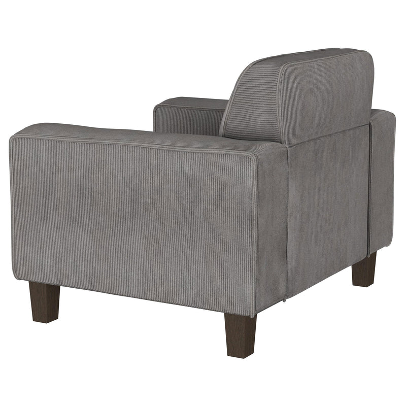 Coaster Furniture Deerhurst 509643 Upholstered Track Arm Tufted Accent Chair - Charcoal IMAGE 5