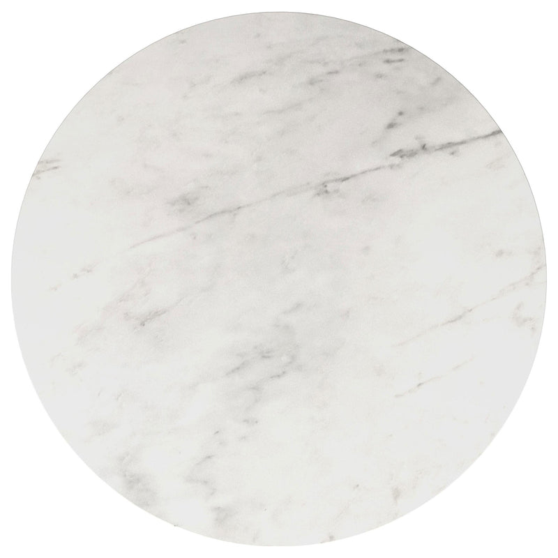 Coaster Furniture Avon 707827 Round Marble Top Stainless Steel Side End Table - White IMAGE 2