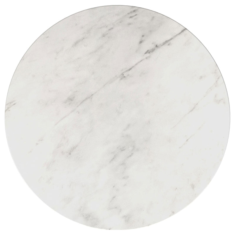 Coaster Furniture Avon 707828 Round Marble Top Stainless Steel Coffee Table - White IMAGE 2