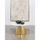 Coaster Furniture Avon 707828 Round Marble Top Stainless Steel Coffee Table - White IMAGE 3