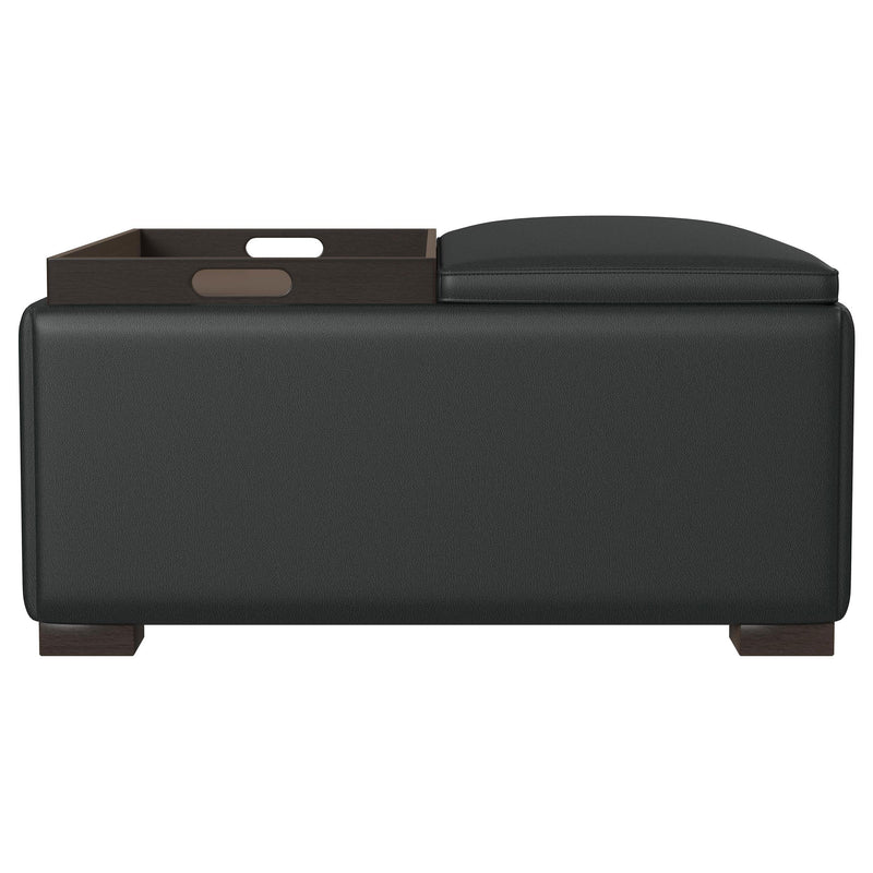 Coaster Furniture Paris 910142 Upholstered Storage Ottoman with Tray - Black IMAGE 7