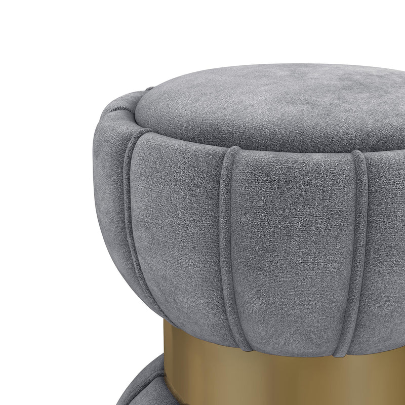Coaster Furniture Sora 910291 Round Upholstered Ottoman - Grey IMAGE 4