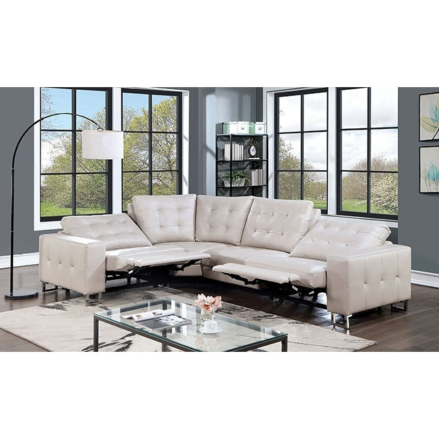 Furniture of America Abberton Power Reclining Leatherette Sectional CM6735BG-PM-SECT IMAGE 2