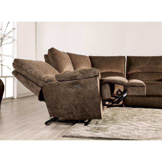 Furniture of America Cerelia Power Reclining Fabric Sectional CM9909BR-SECT-PM IMAGE 6