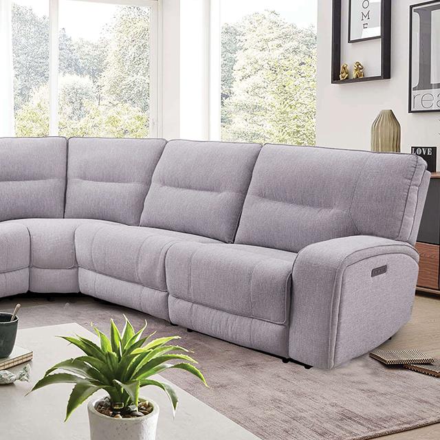 Furniture of America Sectionals Power Recline CM9913GY-SECT-PM IMAGE 1