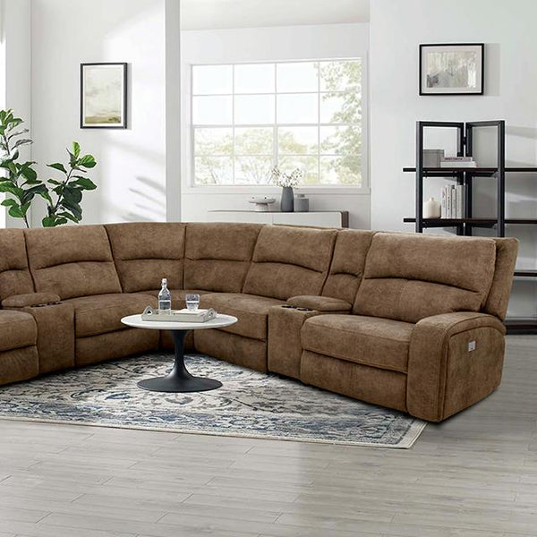 Furniture of America Sectionals Power Recline CM9915BR-SECT-PM IMAGE 1