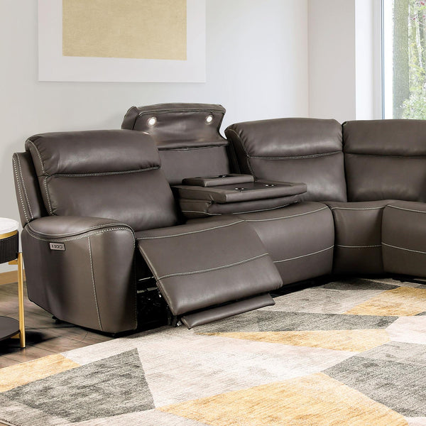 Furniture of America Sectionals Power Recline CM9923GY-SECT-PM IMAGE 1